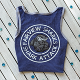 Vintage Fairview Sharks Tanks - Blue Heather & Gray